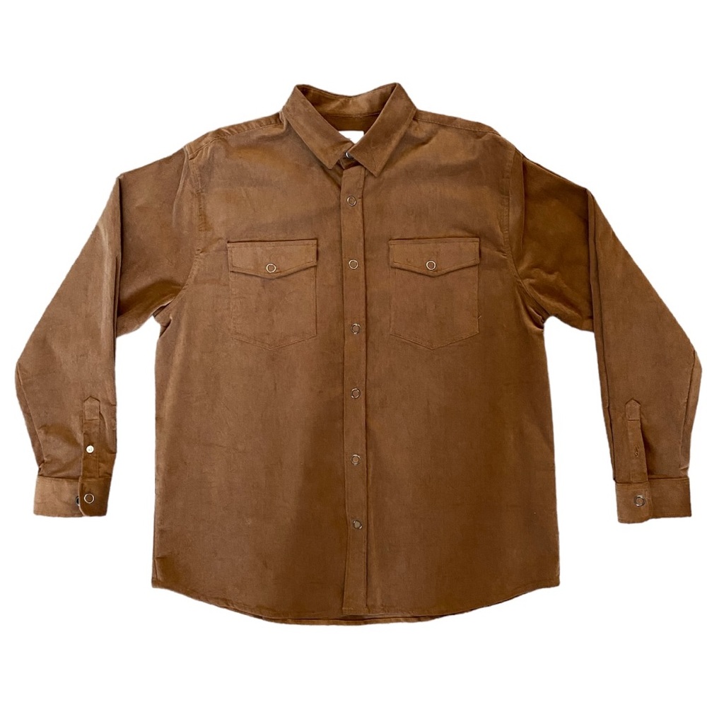 Mocotono - Corduroy Button Up Shirt (Caramel) Large